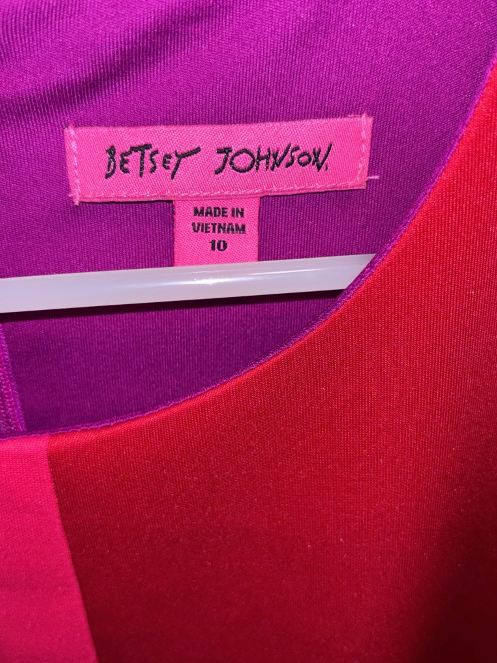 Betsey Johnson Red & Purple Colorblock Dress - Size 10US - NWOT - Picture 3 of 3
